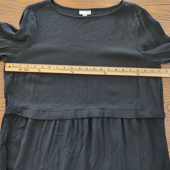 J. Jill long sleeve top Rayon Peplum Black pullover side slits‎ size L - Picture 9 of 14